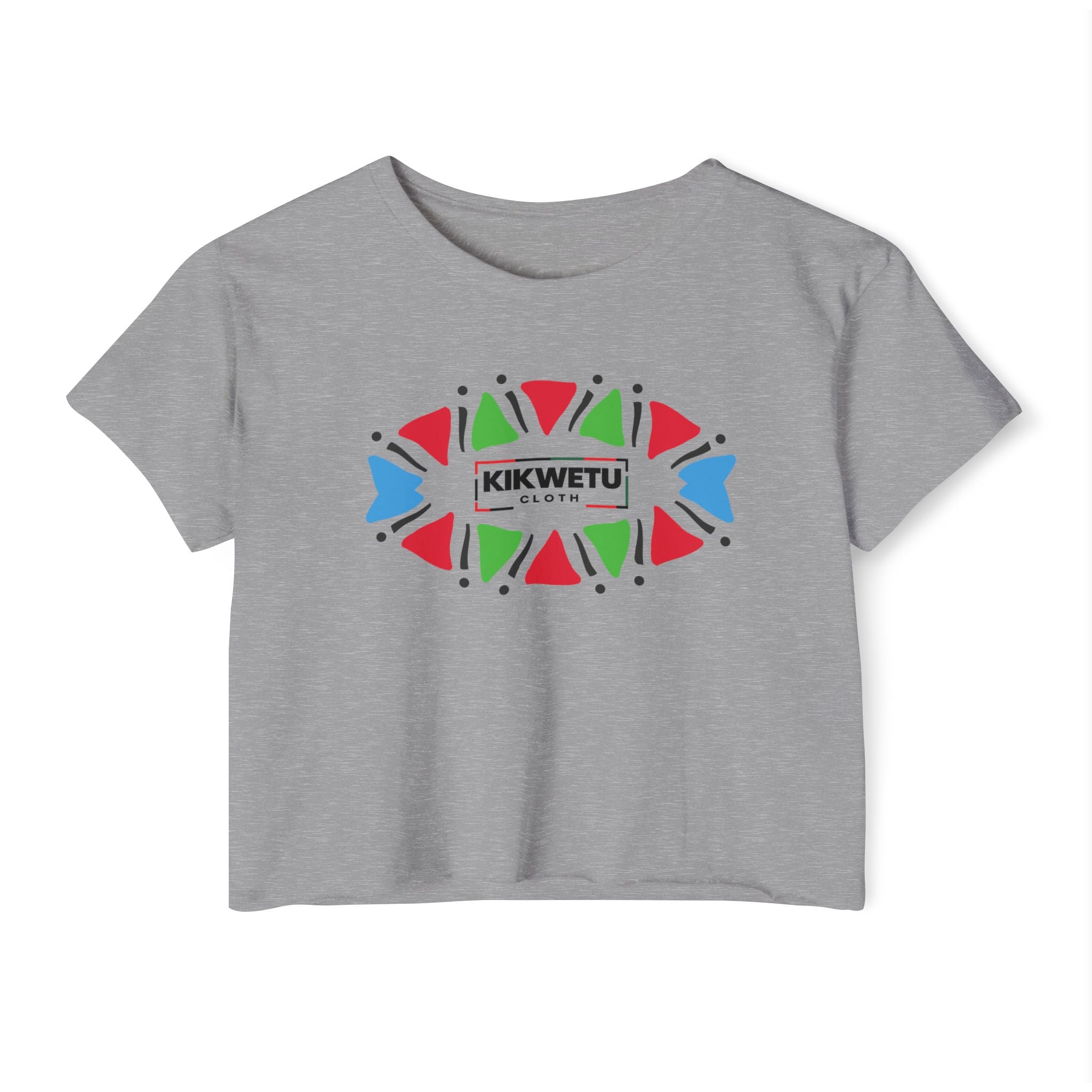 Festival Crop Top — Kikwetu Colorful Tribal Logo Women's Crop Tee